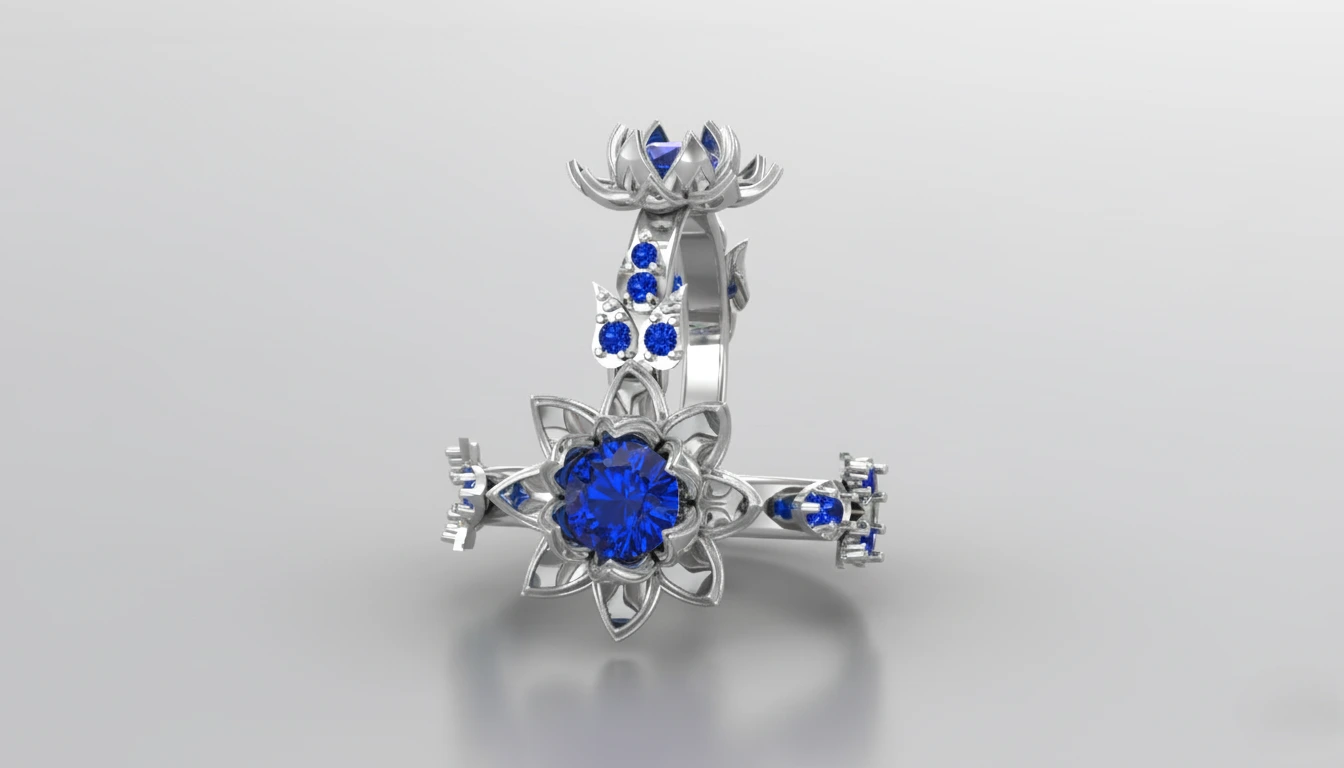 Photorealistic floral ring render — Arvion Designs