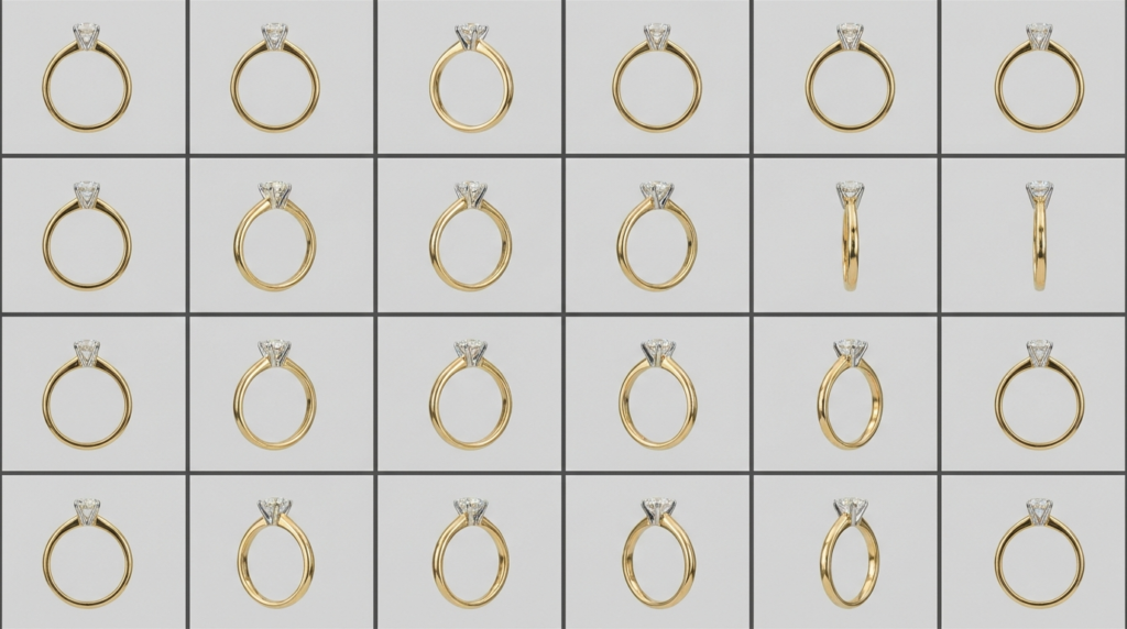 360 degree jewelry animation rotation preview frames