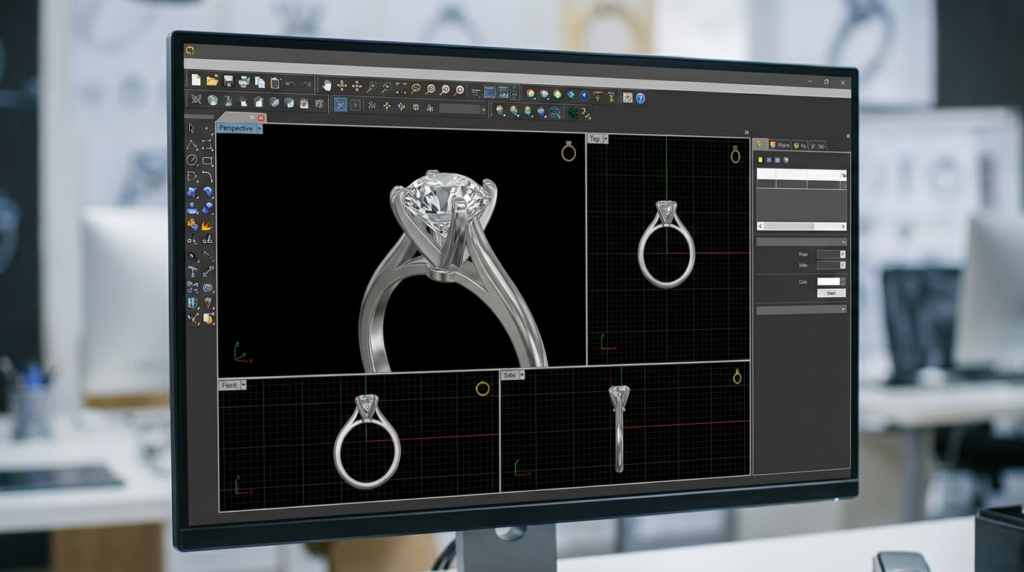3D jewelry design software Rhino 3D modeling interface