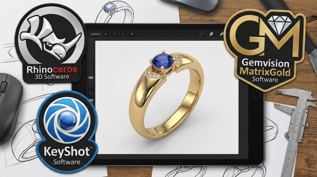 3D jewelry design software tools used in our studio