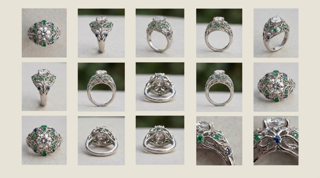3D jewelry renders eCommerce product page multiple angles