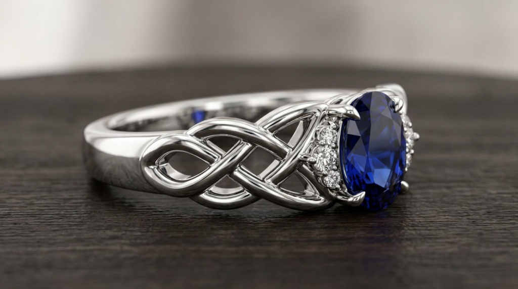 Custom jewelry design process finished 3D render