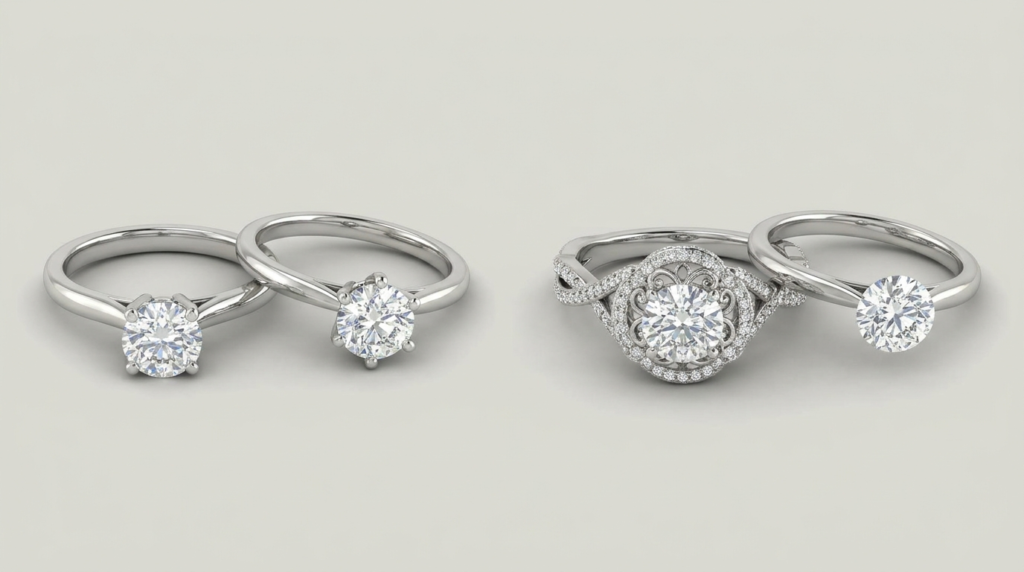 Minor jewelry design revision versus major redesign comparison