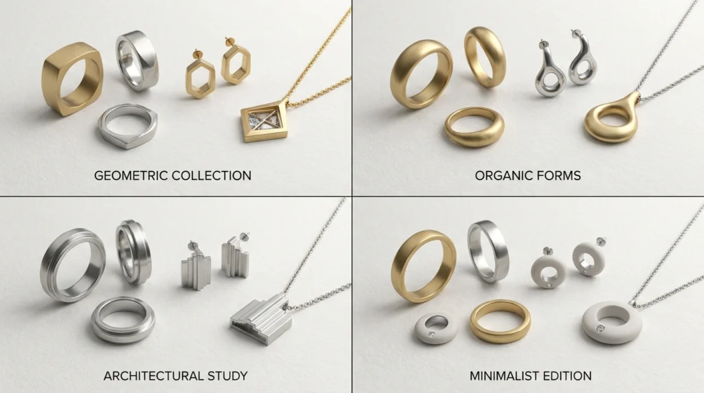 Made-to-order jewelry 3D design catalog variations