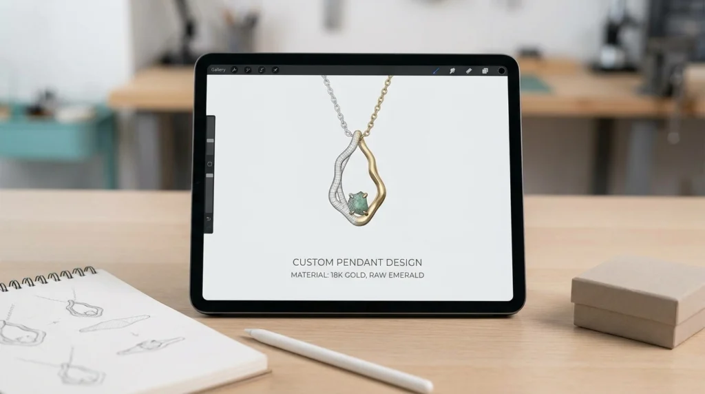 Made-to-order jewelry 3D design product listing