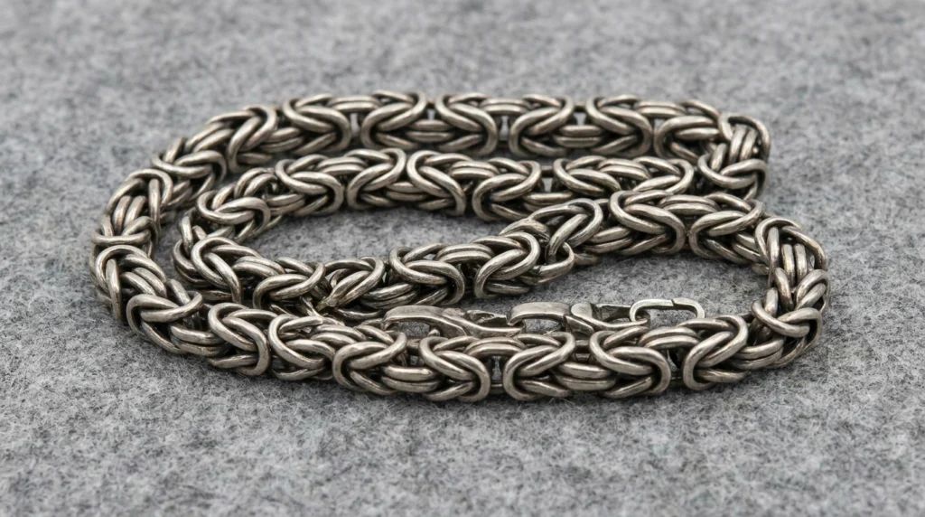 Necklace design CAD render showing chain link structure