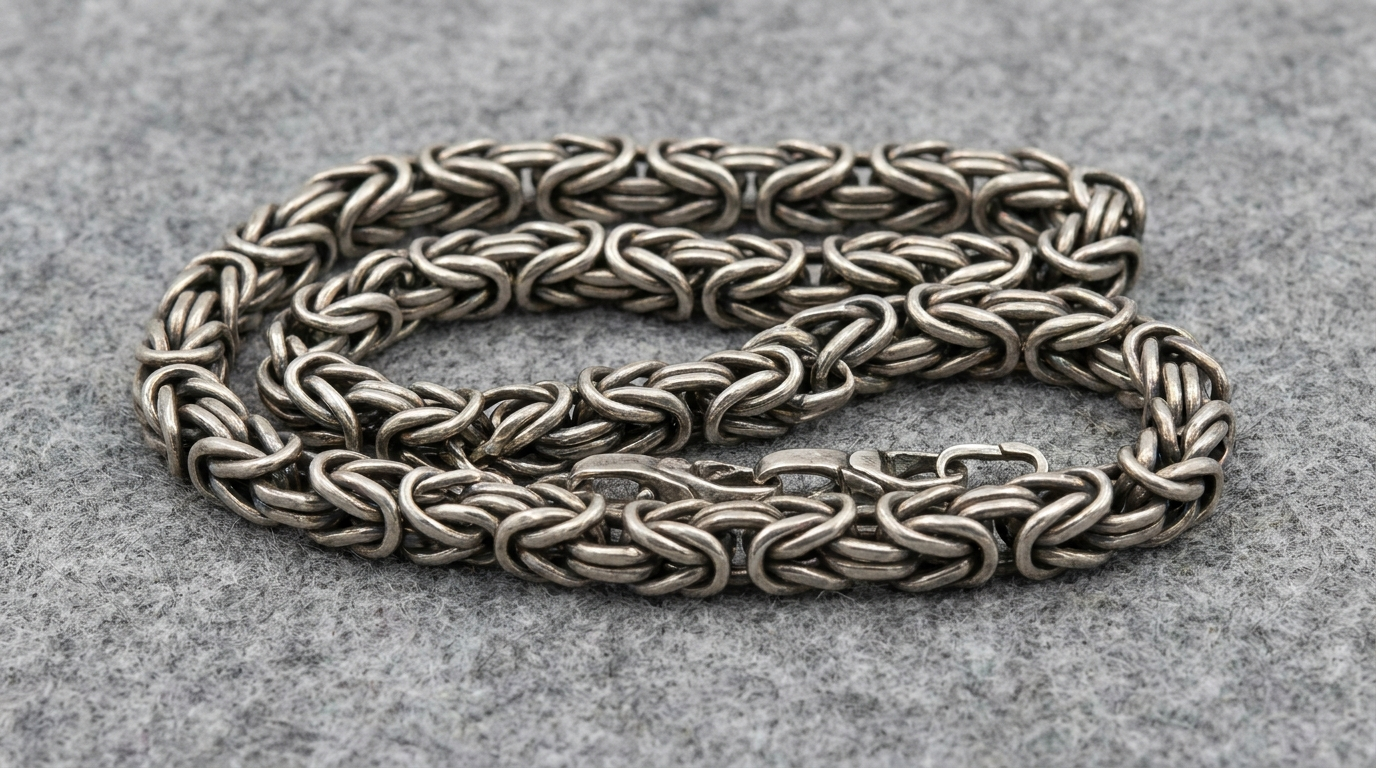 Necklace design CAD render showing chain link structure