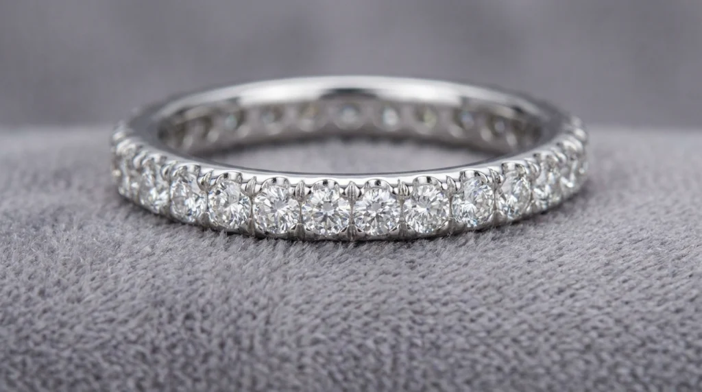Pavé jewelry design guide close-up pavé band render