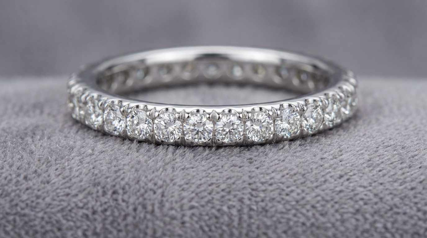 Pavé jewelry design guide close-up pavé band render
