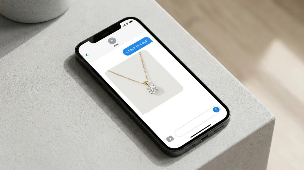 Remote collaboration jewelry designer video call mockup