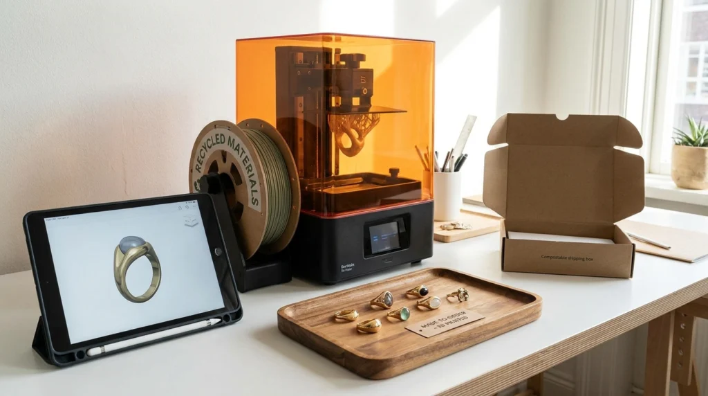 Sustainable 3D jewelry design made-to-order workflow